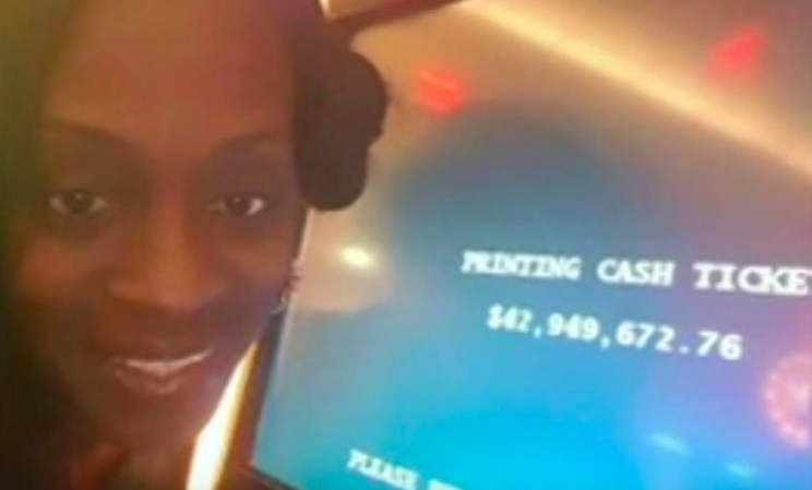 Unlucky: Katrina Bookman took a selfie with what she thought was confirmation of her winnings (ABC7)