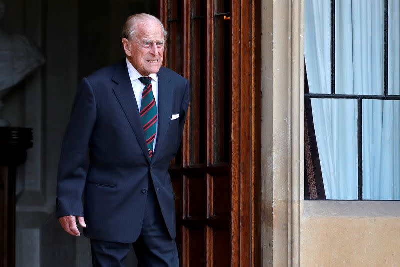 FILE PHOTO: Britain's Prince Philip stepping down from his role as Colonel-in-Chief for the Rifles in Windsor