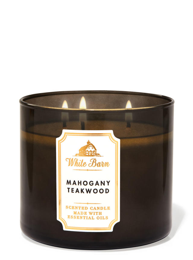 Buy Bath & Body Works Mahogany Teakwood 3 Wick Candle 14.5 oz