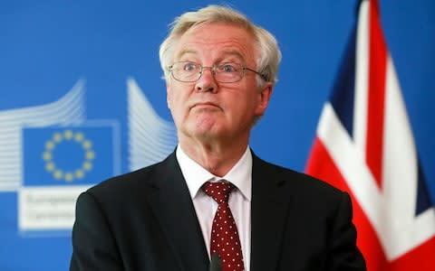 British Secretary of State for Exiting the European Union, David Davis - Credit: EPA/OLIVIER HOSLET