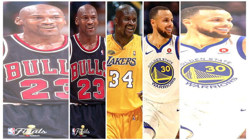 柯瑞（Stephen Curry）在總冠軍賽的一項數據媲美喬丹（Michael Jordon）和歐尼爾（Shaquille O'Neal）。（圖／翻攝自NBA History推特）