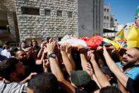 Funeral of a Palestinian who was killed during clashes with the Israeli army, in Nablus