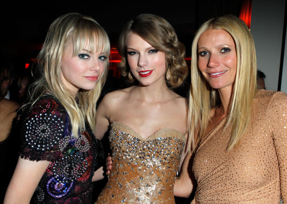 Emma Stone, Taylor Swift, and Gwyneth Palthrow.<cite>Getty Images</cite>