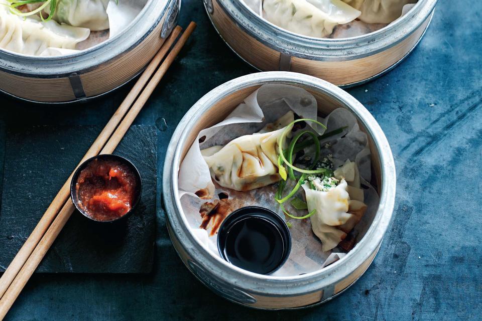 Kale, Snow Pea, and Pork Dumplings