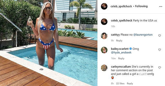 Jessica's bikini went viral after being shared by Instagram account Celeb Spellcheck. Photo: Instagram/celeb_spellcheck.