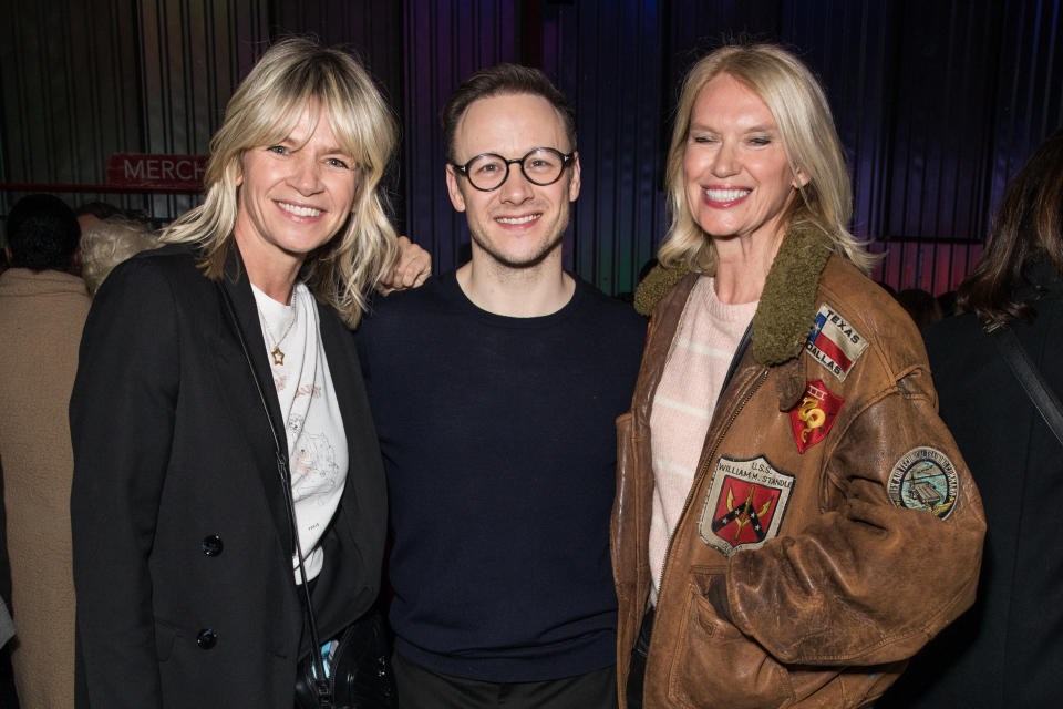 Zoe Ball, Kevin Clifton and Anneka Rice attend The Wedding Singer press night at the Troubadour Wembley Park Theatre in London. (Photo by Phil Lewis / SOPA Images/Sipa USA)