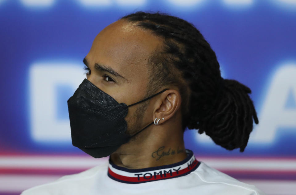 El actual campeón de la Fórmula Uno, Lewis Hamilton, durante una conferencia de prensa previa al Gran Premio de México. (Foto: Reuters)