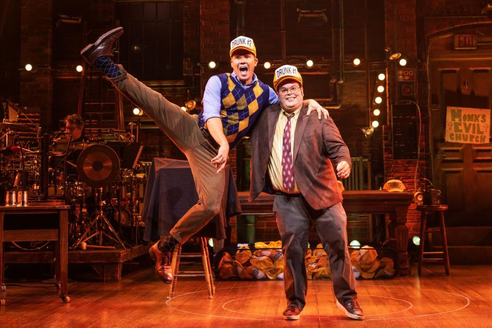 Andrew Rannells, left, and Josh Gad in "Gutenberg! The Musical!"