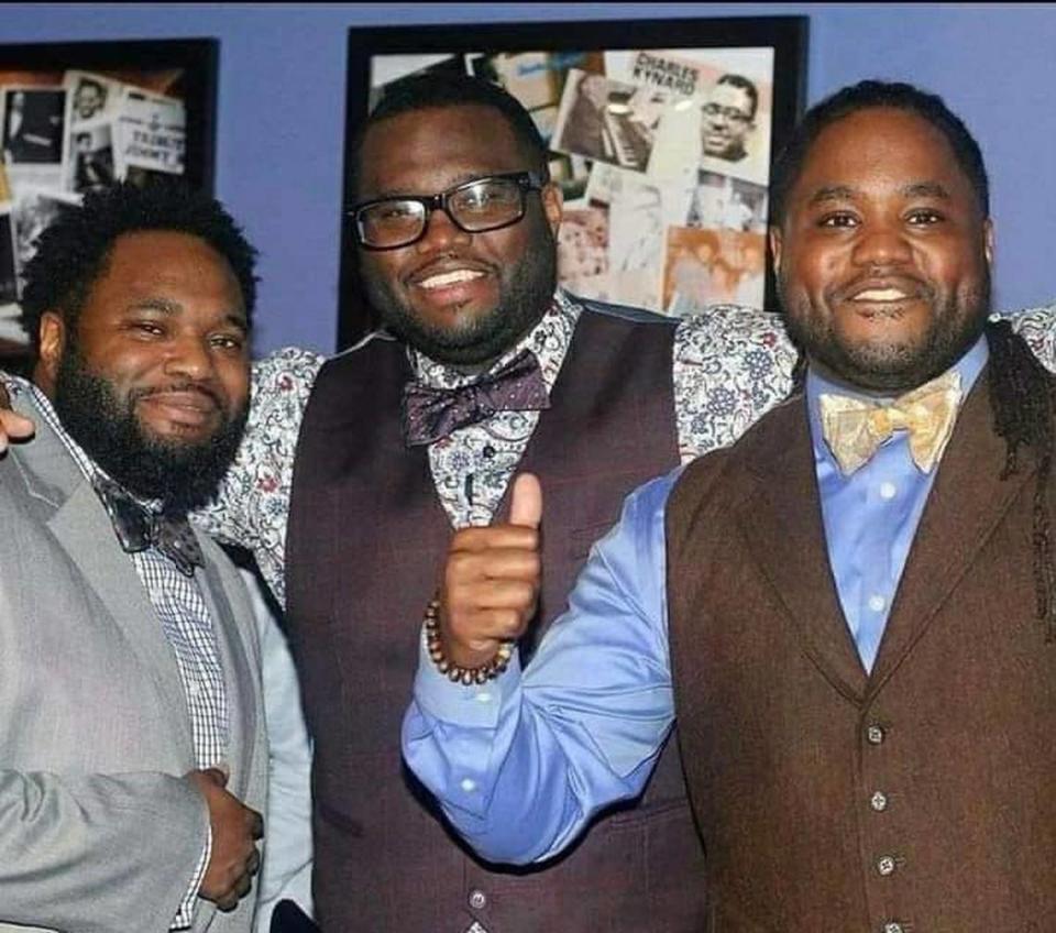 Milton Thomas, center, with brothers William, left, and Joseph. Thomas family