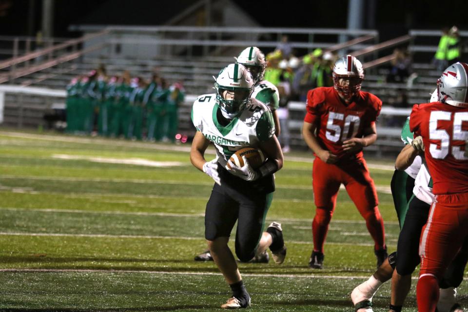 Margaretta's Jake Boggs carries the ball.