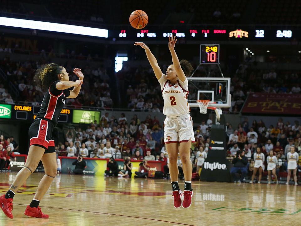 Iowa State guard Arianna Jackson had nine points in the regular season finale victory over Cincinnati on Saturday.