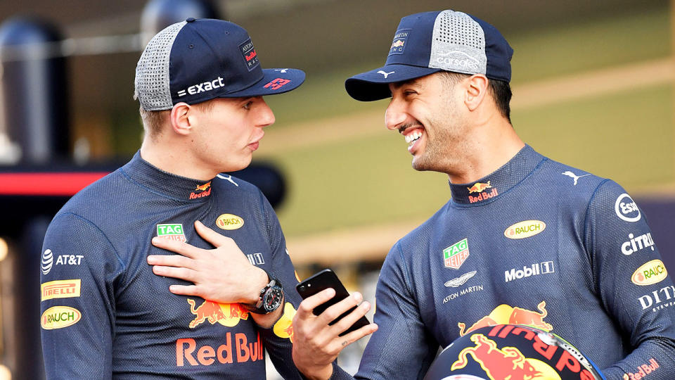 Seen here, former Red Bull teammates Max Verstappen and Daniel Ricciardo.