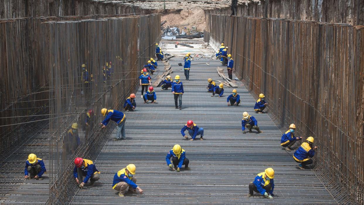 Arbeiten an einem Versorgungstunnel in Wuhan.