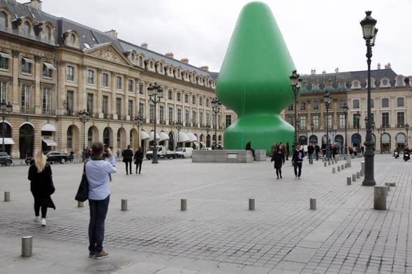 Giant Christmas tree in Paris looks like 'inflatable sex toy'