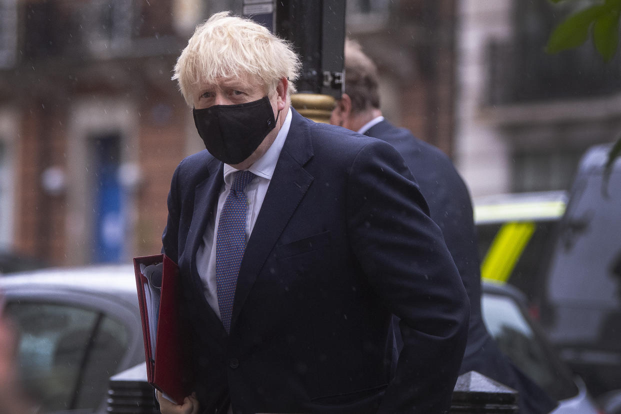 Prime Minister Boris Johnson arrives at BBC Broadcasting House in London to appear on the Andrew Marr show.