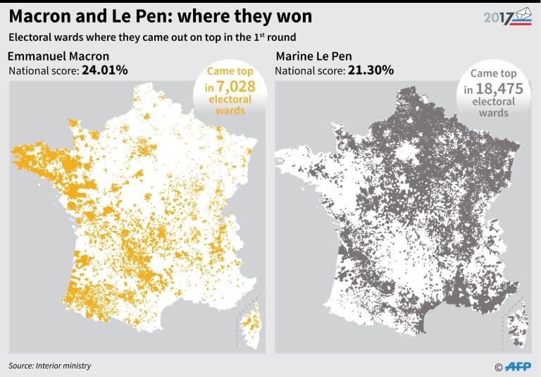 Macron-Le Pen: the constituencies they captured in the first round