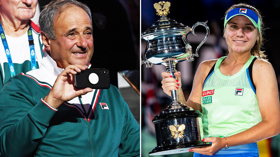 Alexander and Sofia Kenin, pictured here after the Australian Open final.