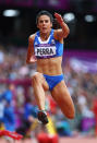 Athanasia Perra of Greece competes in the Women's Triple Jump qualification on Day 7 of the London 2012 Olympic Games at Olympic Stadium on August 3, 2012 in London, England. (Photo by Michael Steele/Getty Images)