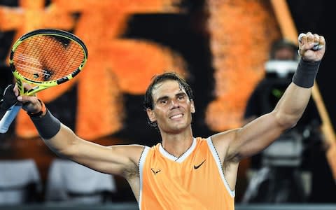 Rafael Nadal continued his serene progress at this year's Australian Open with a quarter-final demolition of Frances Tiafoe. 