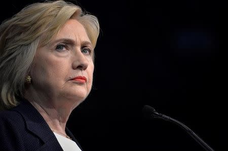 Democratic U.S. presidential candidate Hillary Clinton speaks to the General Conference of the African Methodist Episcopal Church during their annual convention at the Pennsylvania Convention Center in Philadelphia, Pennsylvania, U.S., July 8, 2016. REUTERS/Charles Mostoller