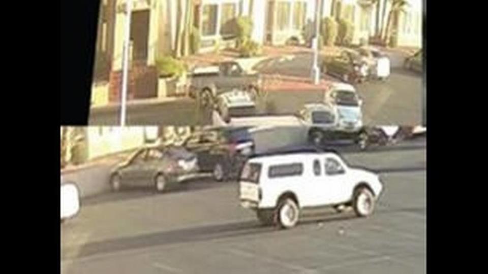 Investigators want to speak with the owners of the gray or silver 2008 Toyota extended cab pickup truck with “flared fenders and a brush guard,​” and another 2008 Toyota extended cab pickup in white “with a white camper shell, white rims, sunroof, and brush guard,” pictured here.