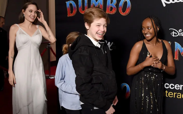 Angelina Jolie, Shiloh Nouvel Jolie-Pitt and Zahara Marley Jolie-Pitt attend the premiere of Disney's Dumbo