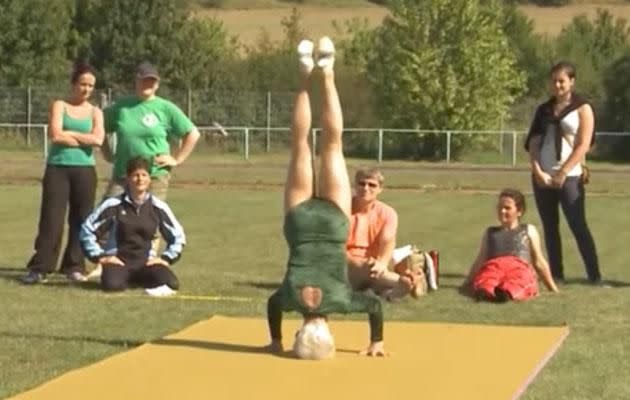 You name it, veteran gymnast Johanna can do it. Photo: Youtube