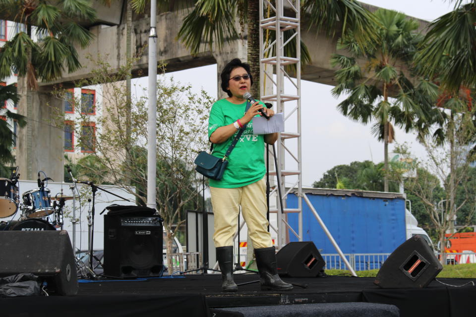 Chairperson for RFL KL Datuk Zuraidah Atan gives her opening speech. — Picture courtesy of the National Cancer Society of Malaysia