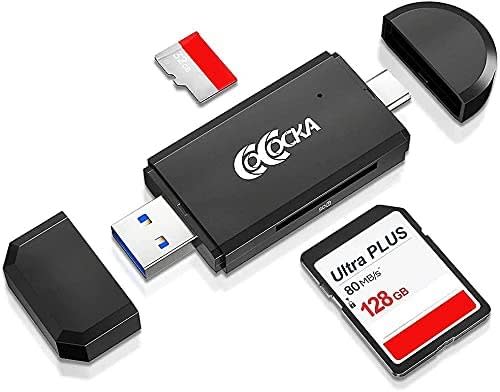 Image of COCOCKA USB 3.0 SD Card Reader with microSD and SD cards.