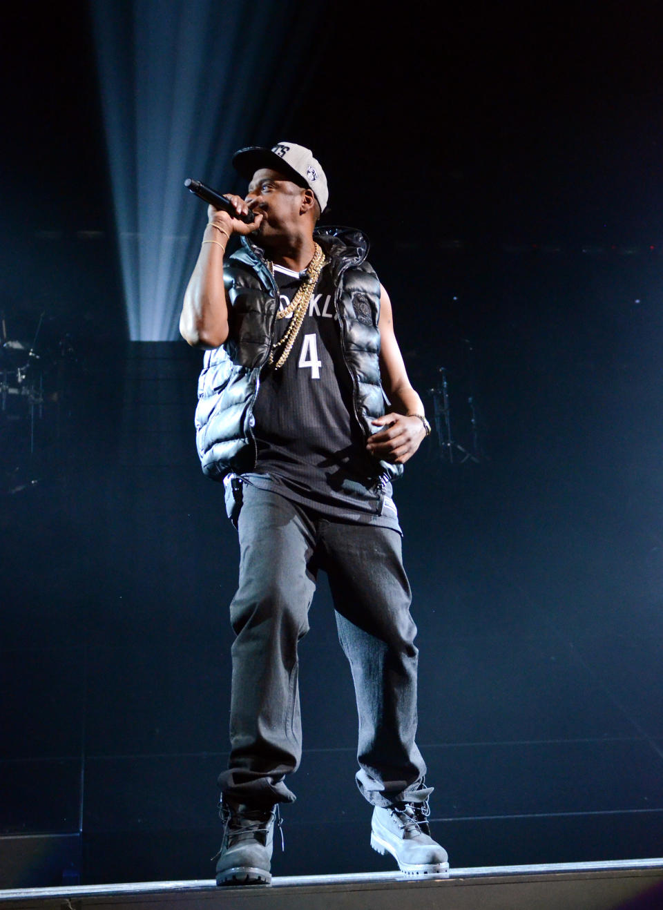 Rapper Jay-Z performs the inaugural concert at the Barclays Center in Brooklyn on Friday Sept. 28, 2012 in New York. (Photo by Evan Agostini/Invision/AP)