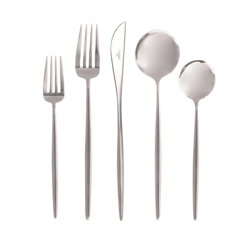 35) Polished Steel Moon Cutlery