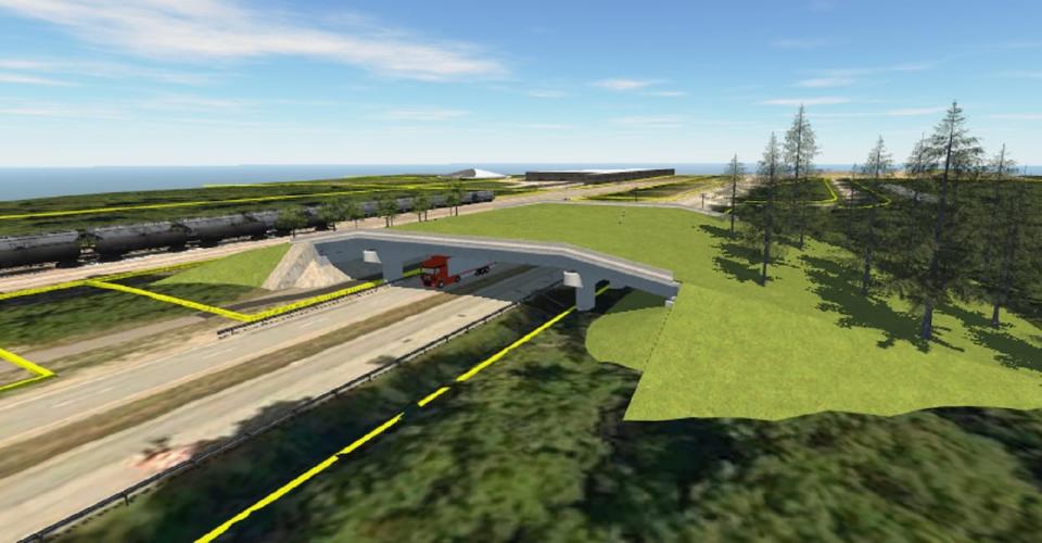 One of the original concept drawings of the Ojibway Parkway Wildlife Crossing project.