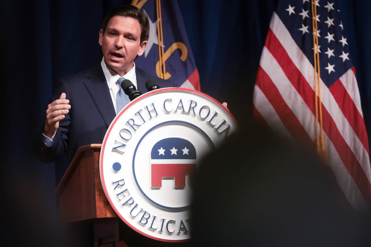 Ron DeSantis speaking in Greensboro, North Carolina (Getty Images)