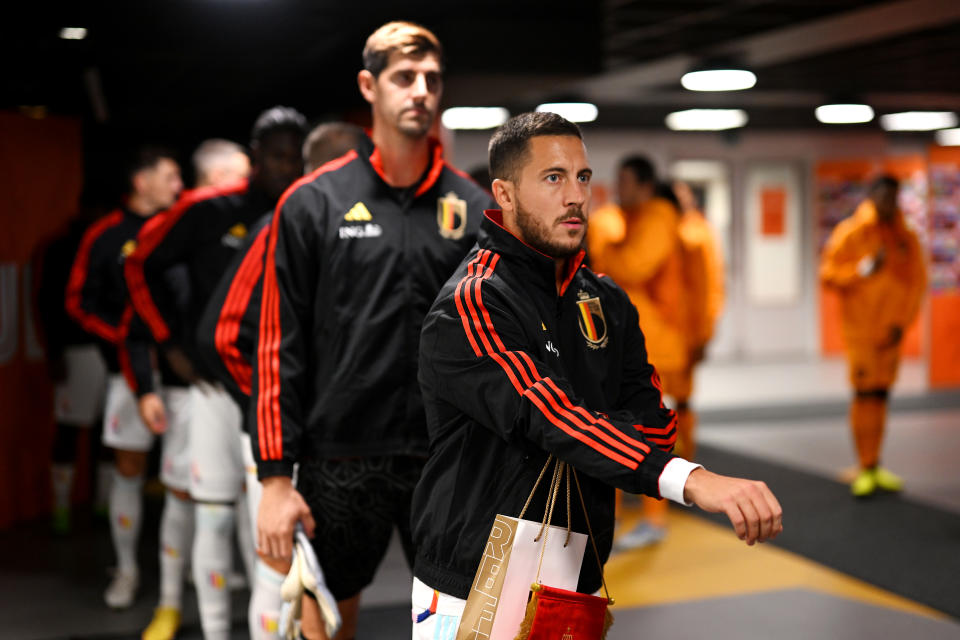 Eden Hazard llegará a Qatar 2022 sin ritmo de juego tras ser suplente con el Real Madrid (Foto: Oliver Hardt - UEFA/UEFA via Getty Images)