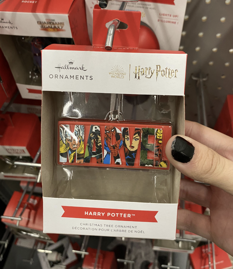 Harry Potter ornament that cannot be seen through the package window.