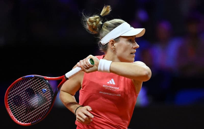 Germany's Angelique Kerber in action during the Tennis WTA Stuttgart tour. Former world number one Angelique Kerber reached the second round of the Italian Open after a strong 6-1, 6-0 win against American Lauren Davis on 07 May. Marijan Murat/dpa