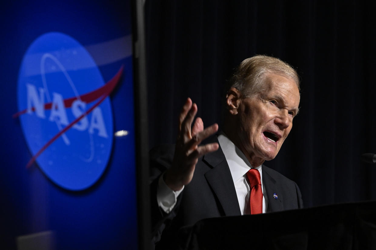 NASA Administrator Bill Nelson speaks during a briefing in Washington, D.C., Thursday. (Celal Gunes/Anadolu Agency via Getty Images)