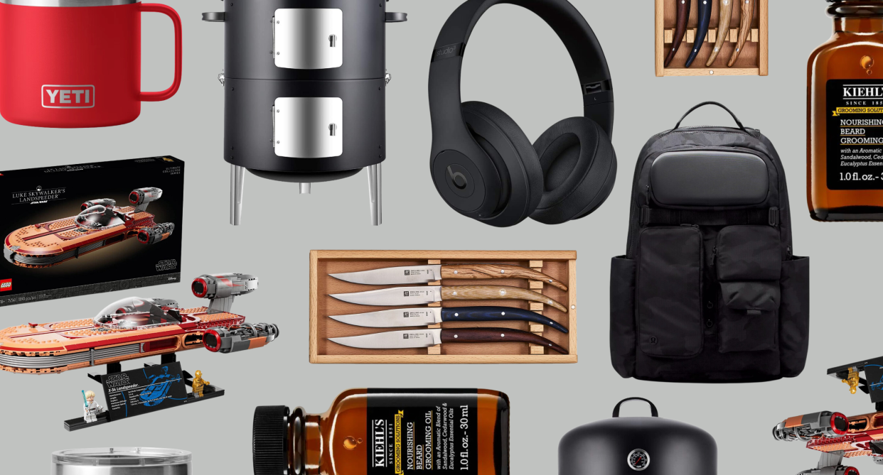 father's day gift ideas, best last-minute father's day gift ideas, beats headphones, lululemon backpack, kiehls beard grooming oil, zwilling knife sert, lego starwars, yeti red mug 