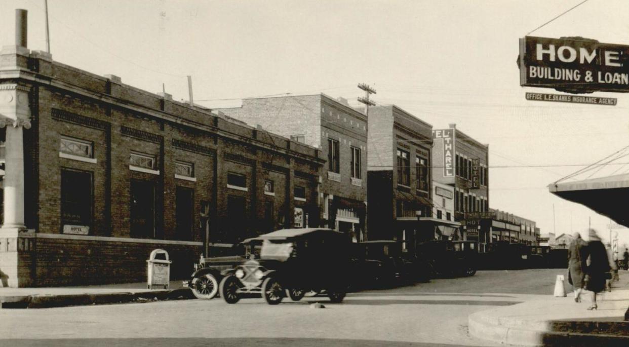 An early day street scene in Drummond.