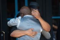 People attend the funeral for late rapper Marcel Theo Hall, known by his stage name Biz Markie, in Patchogue, New York