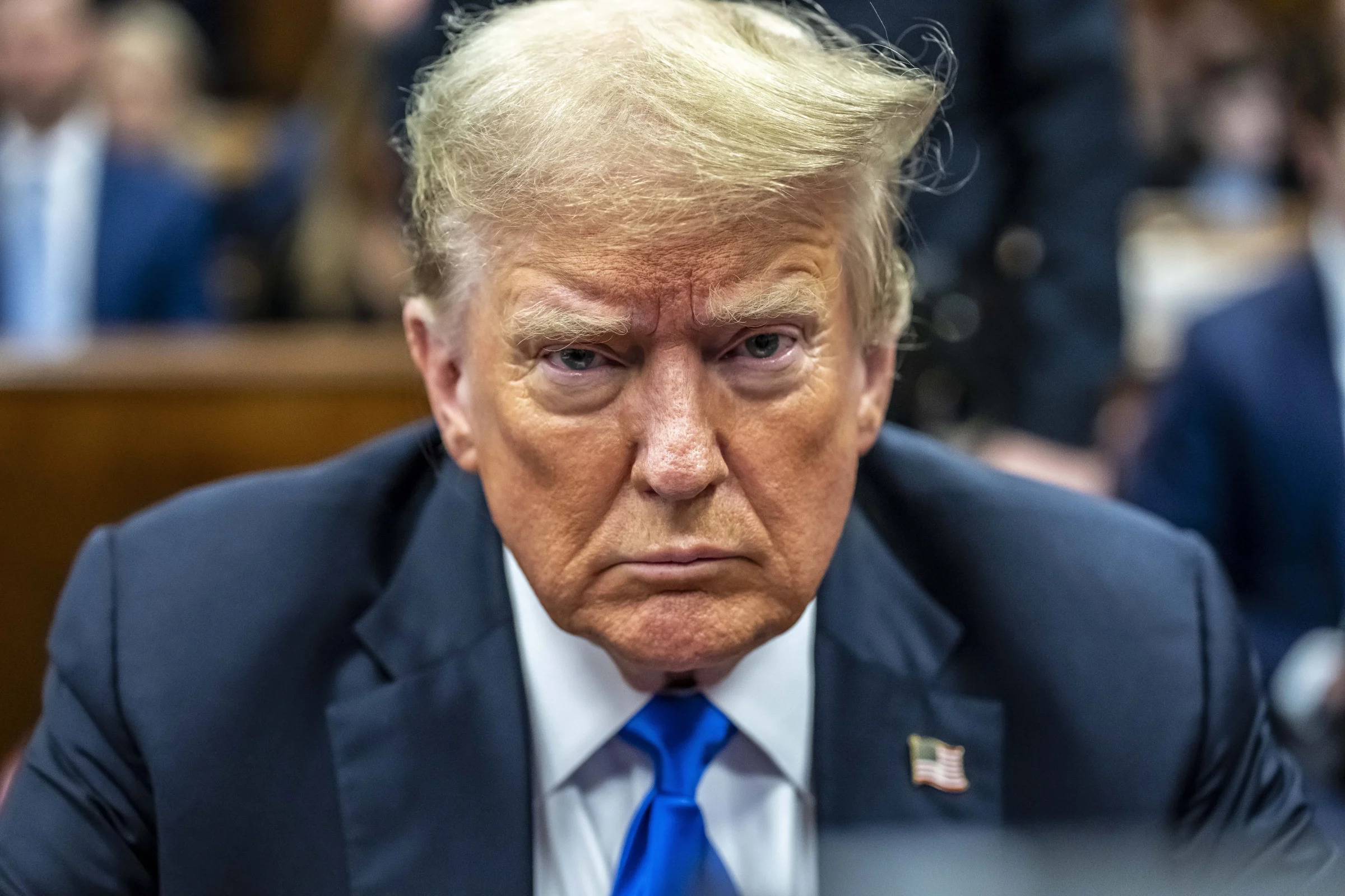 Former President Donald Trump appears at Manhattan criminal court during jury deliberations in his criminal hush money trial in New York, Thursday, May 30, 2024. (Mark Peterson/Pool Photo via AP)