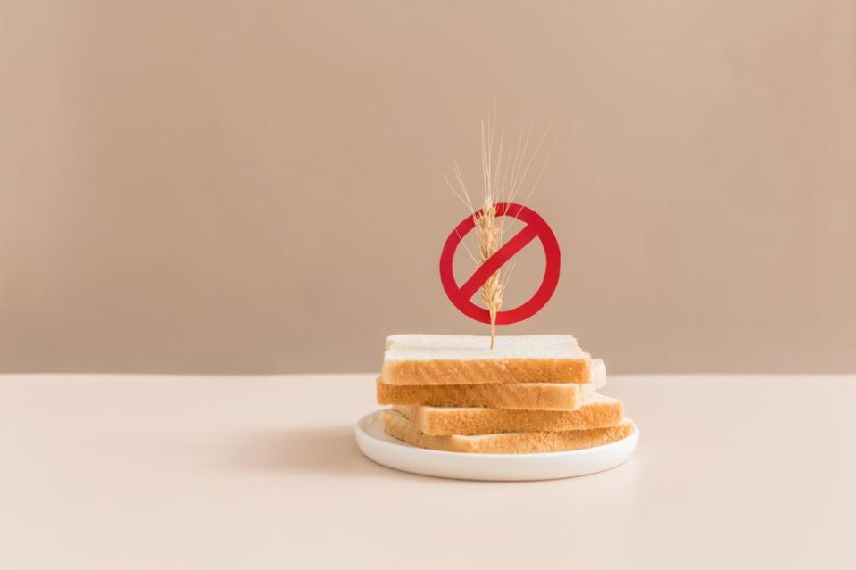 Plan con la imagen de prohibido gluten de la celiaquía