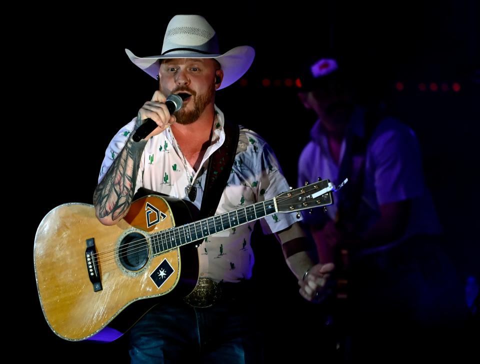 Cody Johnson performs at the FirstBank Amphitheater on Thursday, July 28, 2022, in Franklin, Tenn.