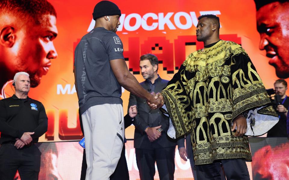 Anthony Joshua and Francis Ngannou face off