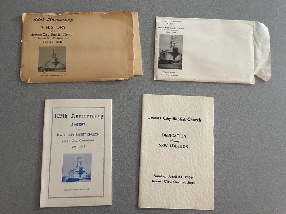 History booklets from the now dissolved Jewett City Baptist Church.