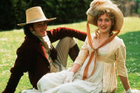 <p>The year 1995 was a big one for Austen fans, apparently! With a screenplay written by the movie's star, Emma Thompson, <em>Sense and Sensibility </em>follows Elinor and Marianne Dashwood (played by Thompson and Kate Winslet, respectively), sisters who are forced to seek financial security through marriage. Their suitors? The oh-so-dreamy Hugh Grant and oh-so-stoic Alan Rickman. </p> <p>Of course, the course of love never did run smooth, and there are a few missteps along the way, including through the gorgeous but deceiving Mr. Willoughby, played by Greg Wise. </p>