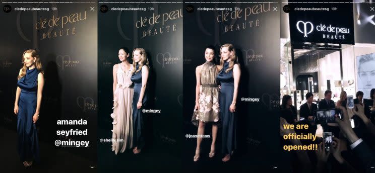 Amanda Seyfried was in Singapore for the grand opening of Cle De Peau Beaute at Mandarin Gallery. (Photo: Cle De Peau Singapore's Instagram)