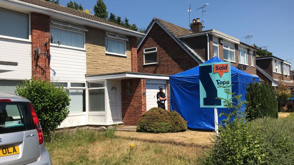 Police at the home of Lucy Letby in Chester in July. 2018. (PA)