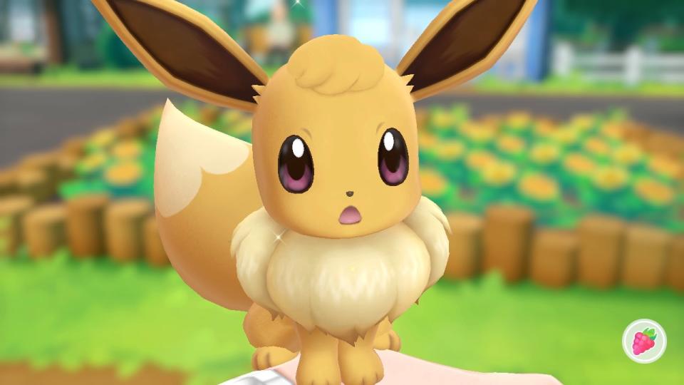 You can pet and play with Eevee and Pikachu depending on which version of the game you buy.