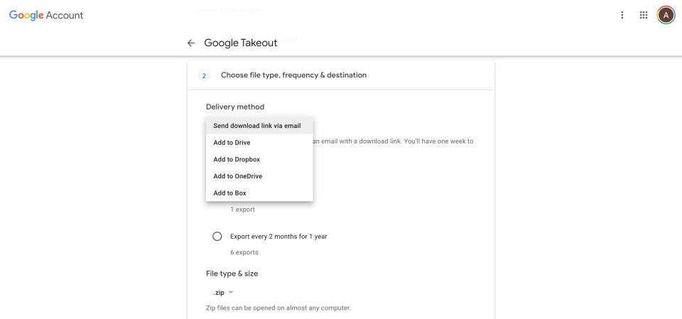 How to archive Google account data 4